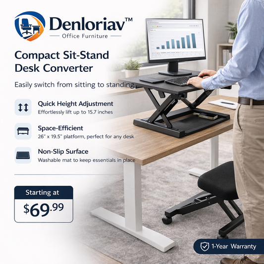 Denloriav™ Adjustable Compact Sit-Stand Desk Converter